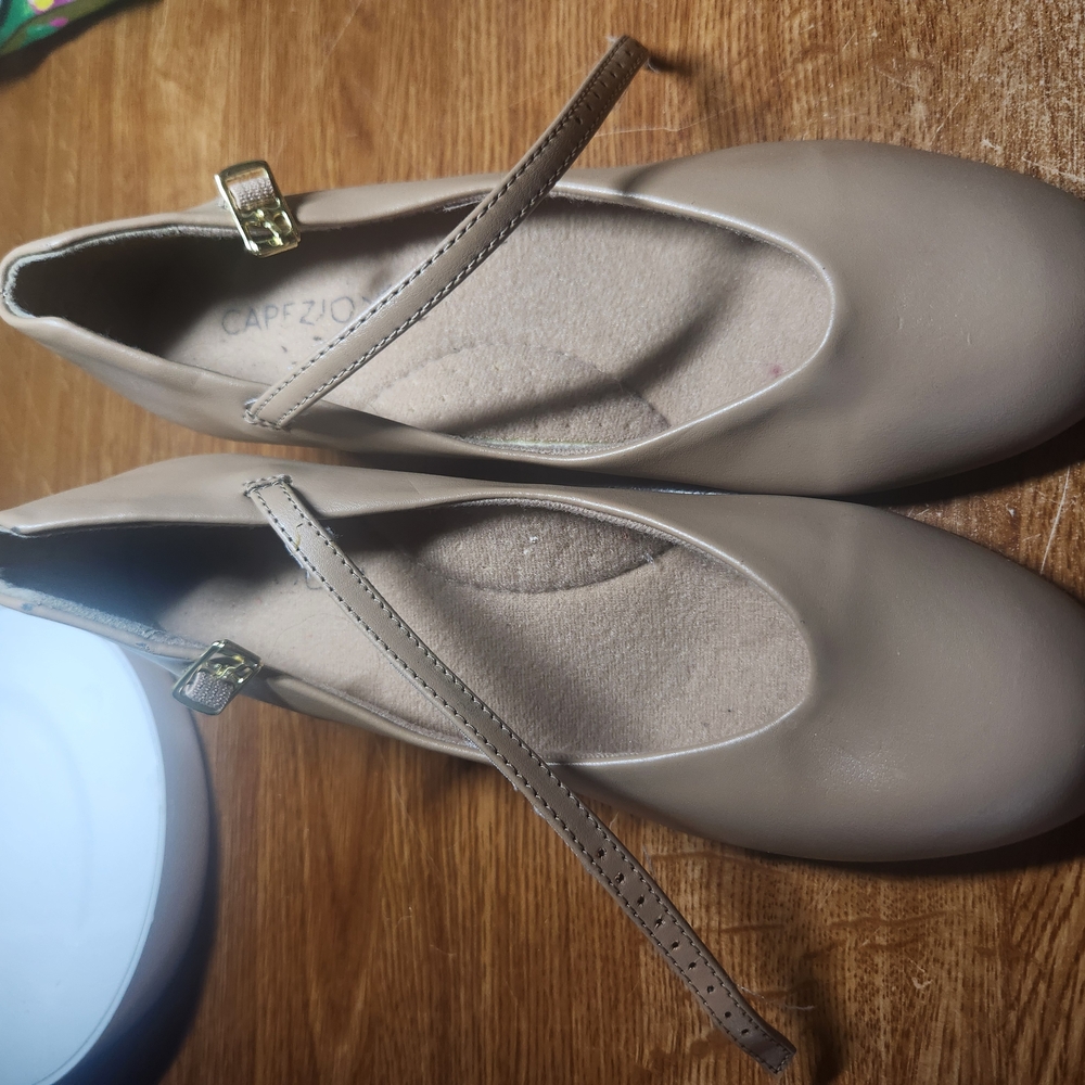 Capezio Women's Beige Mary Jane Flats